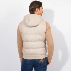 Best Wool And Cashmere Hooded Gilet Mens Outerwear
