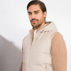 Best Wool And Cashmere Hooded Gilet Mens Outerwear
