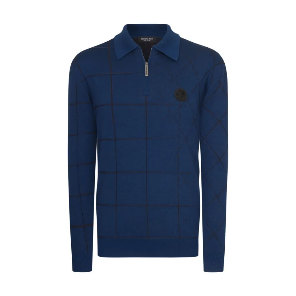 Sale Wool And Silk Zip Polo Shirt Mens Knitwear