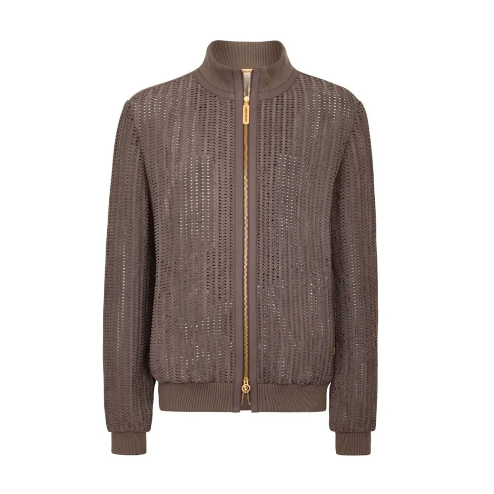 Online Woven Calfskin Leather Blouson Mens Outerwear