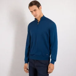 Sale Zip Mock Neck Sweater Mens Knitwear