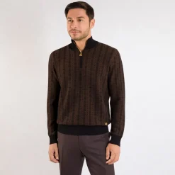 Discount Zip Mock Neck Sweater Mens Knitwear