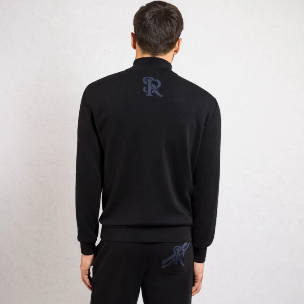 Fashion Zip Mock Neck Sweater Mens Jogging Suits