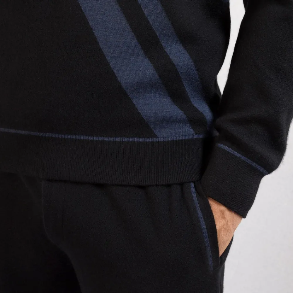Fashion Zip Mock Neck Sweater Mens Jogging Suits