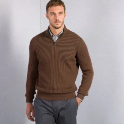 Outlet Zip Mockneck Sweater Mens Knitwear