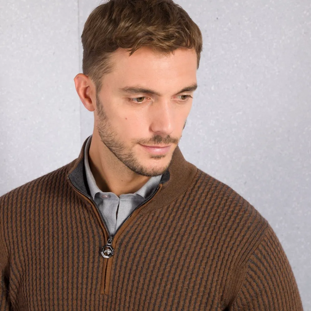 Outlet Zip Mockneck Sweater Mens Knitwear
