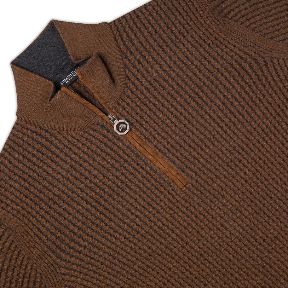 Outlet Zip Mockneck Sweater Mens Knitwear