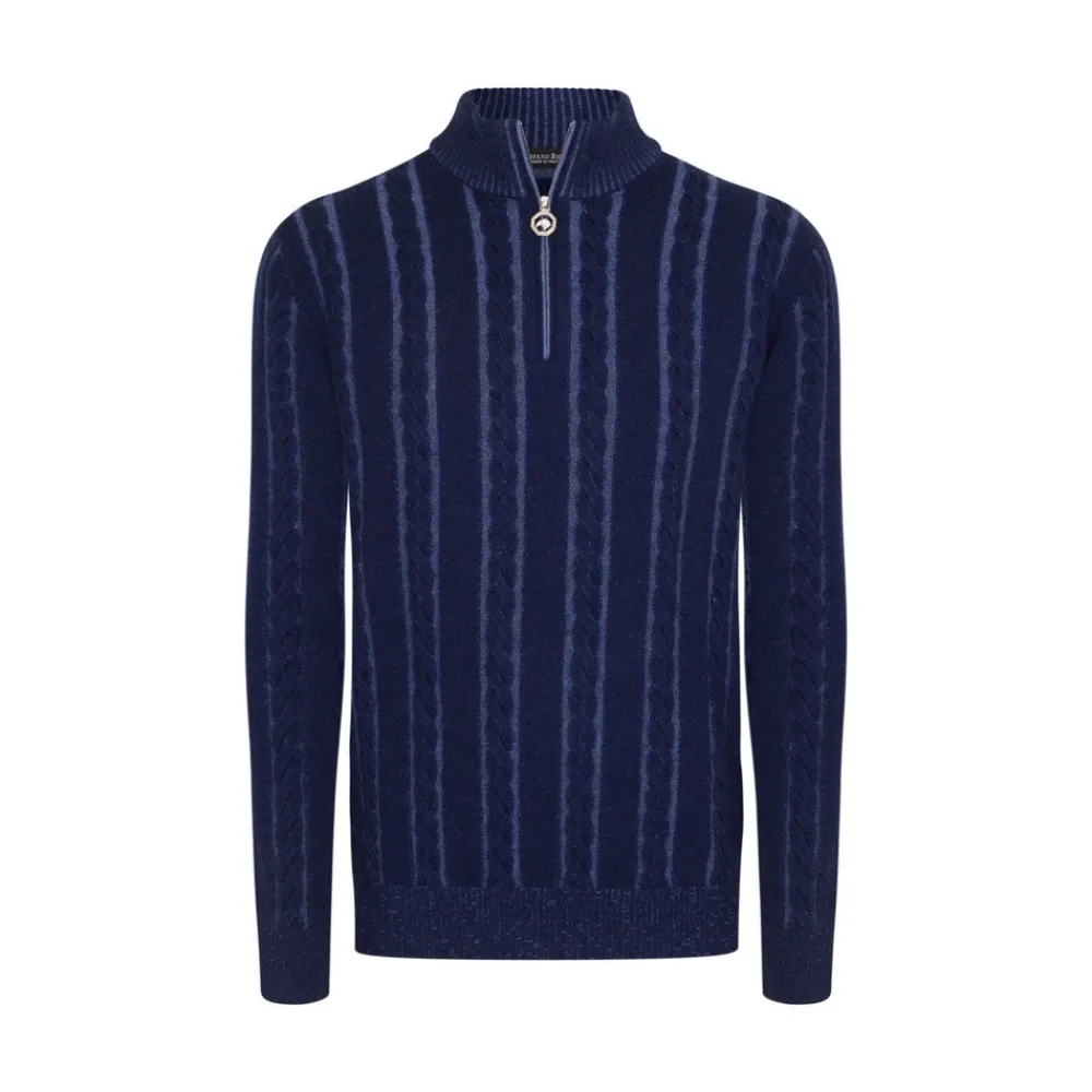 Clearance Zip Mockneck Sweater Mens Knitwear