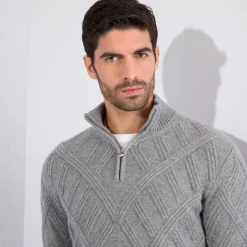 Shop Zip Mockneck Sweater Mens Knitwear