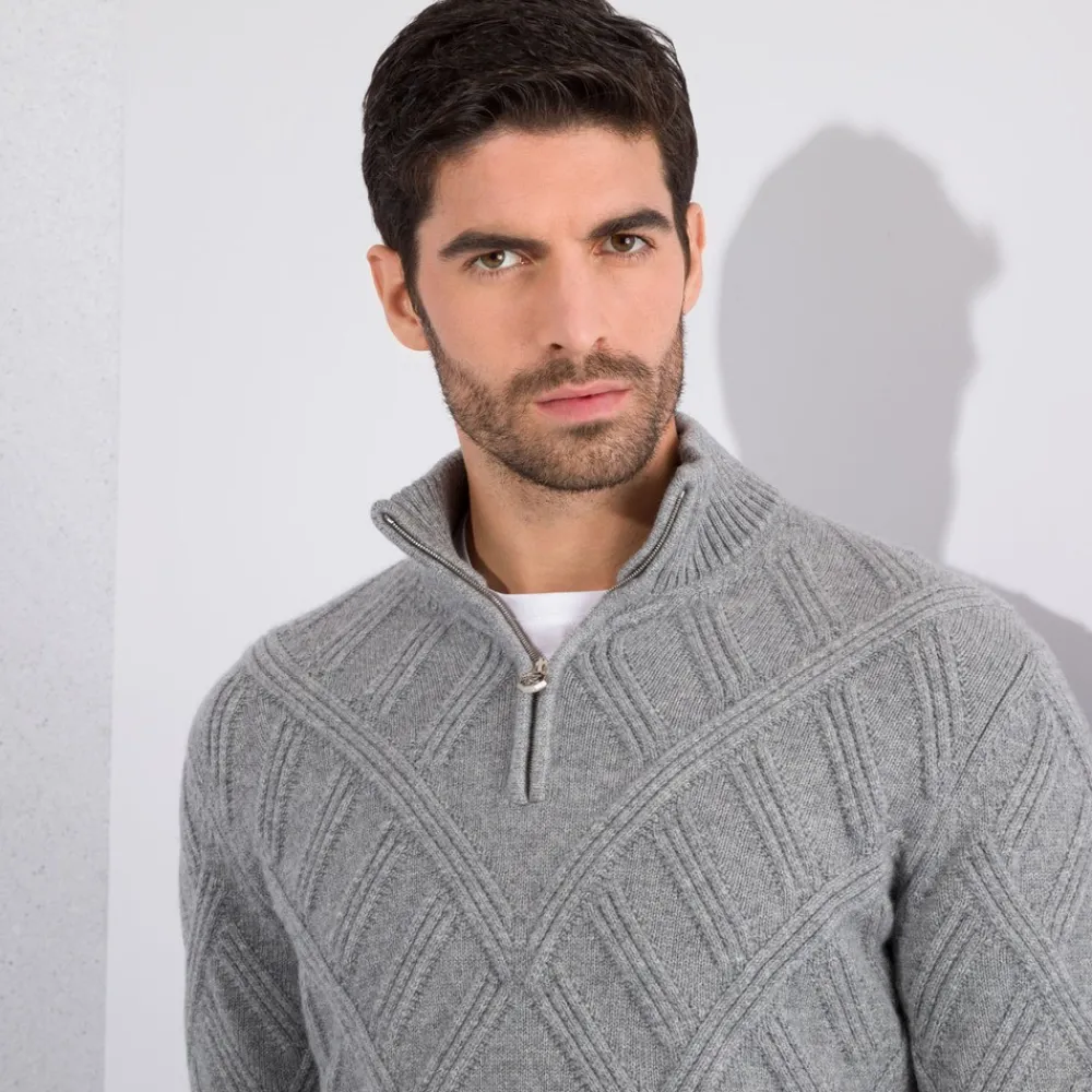 Shop Zip Mockneck Sweater Mens Knitwear