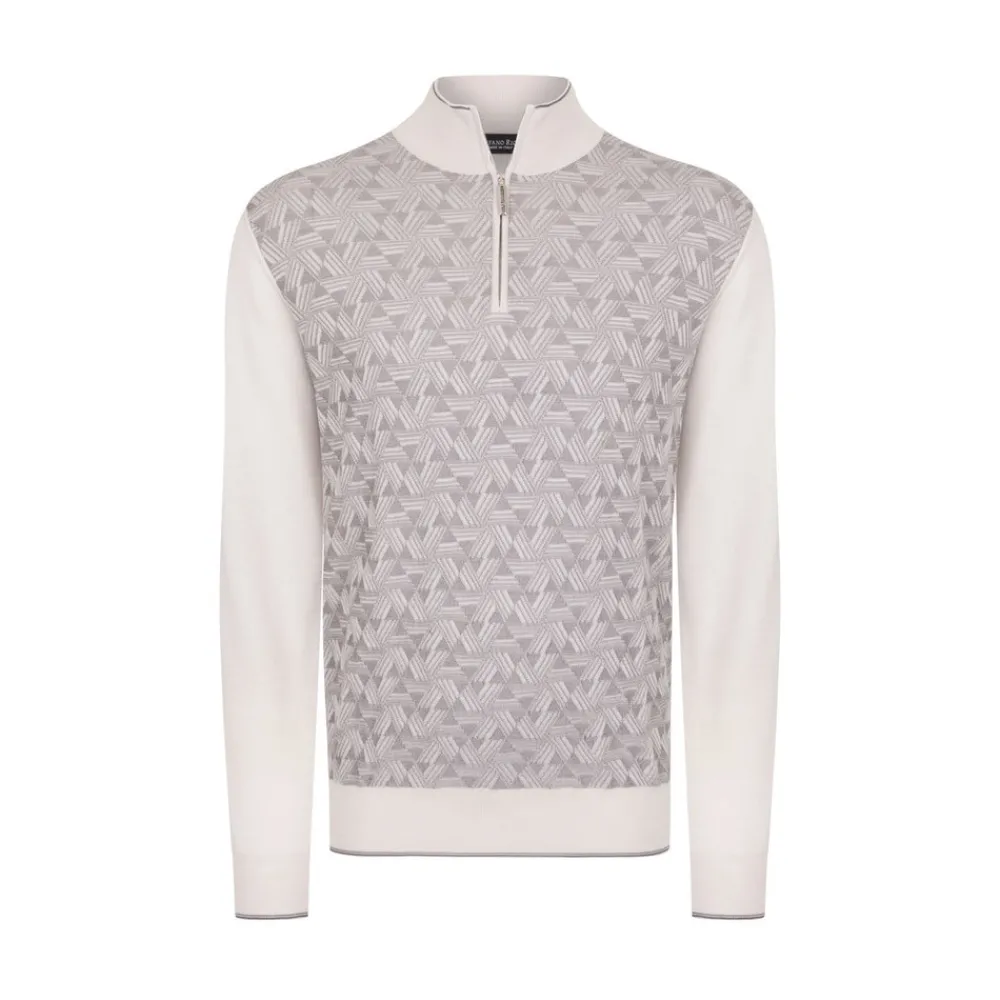 Fashion Zip Mockneck Sweater Mens Knitwear