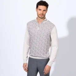Fashion Zip Mockneck Sweater Mens Knitwear