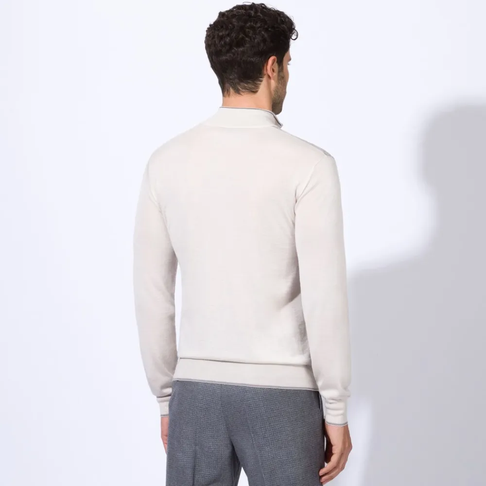 Fashion Zip Mockneck Sweater Mens Knitwear
