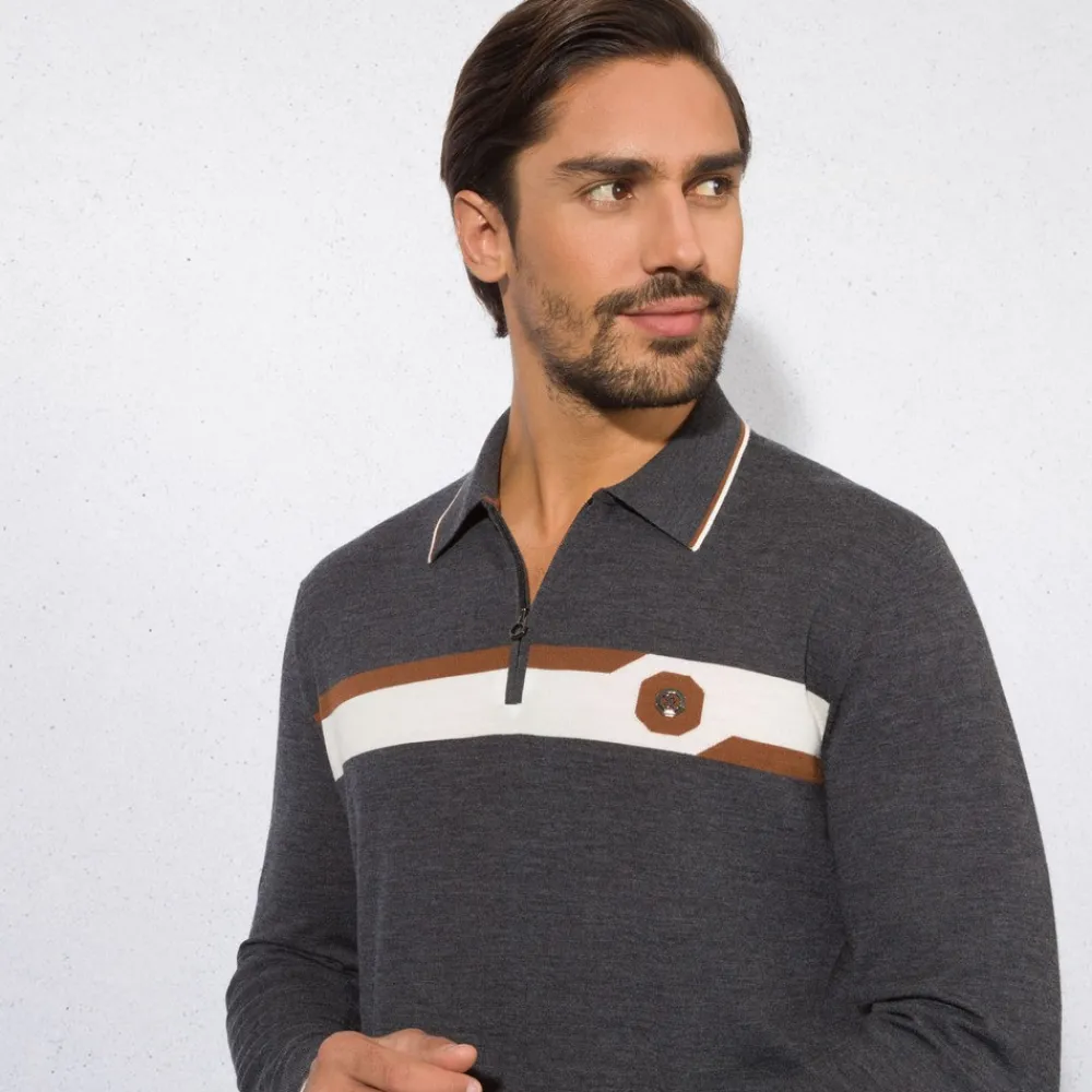 Discount Zip Polo Mens Knitwear
