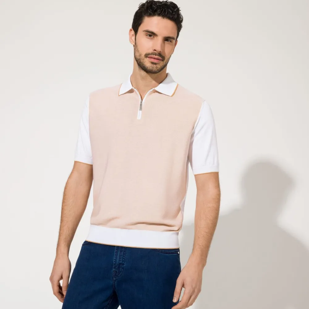 Fashion Zip Polo Mens Last Sizes