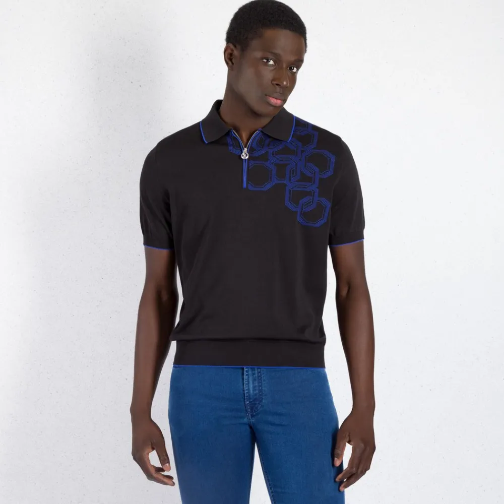 Discount Zip Polo Shirt Mens Knitwear