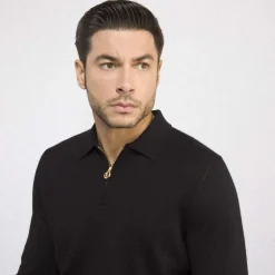 Shop Zip Polo Shirt Mens Knitwear