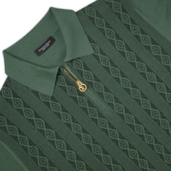 Fashion Zip Polo Shirt Mens Knitwear