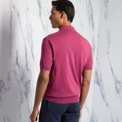 Outlet Zip Polo Shirt Mens Knitwear