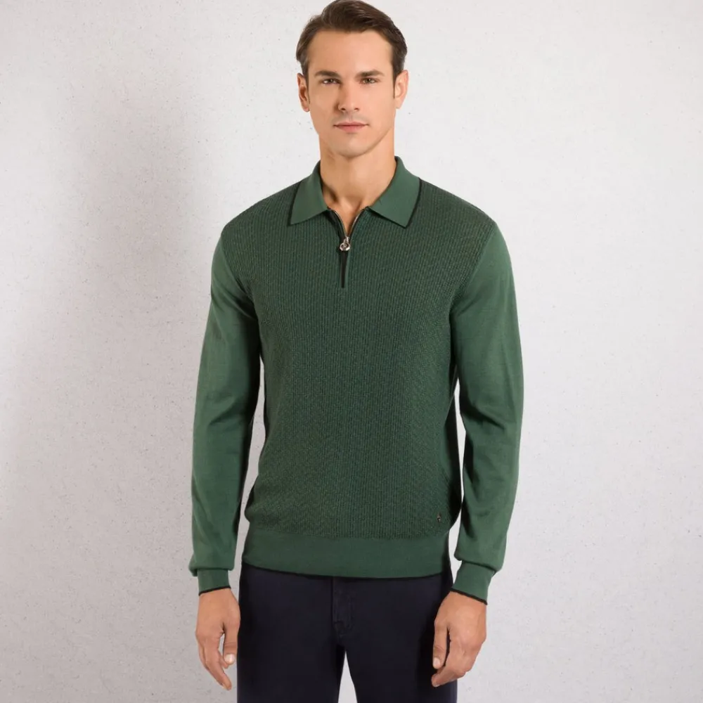 Flash Sale Zip Polo Shirt Mens Knitwear