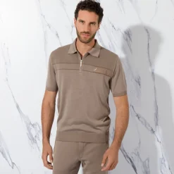 Store Zip Polo Shirt Mens Knitwear