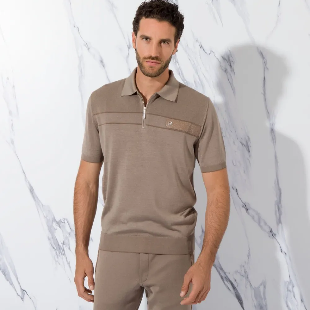 Store Zip Polo Shirt Mens Knitwear