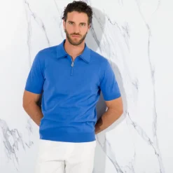 Hot Zip Polo Shirt Mens Last Sizes