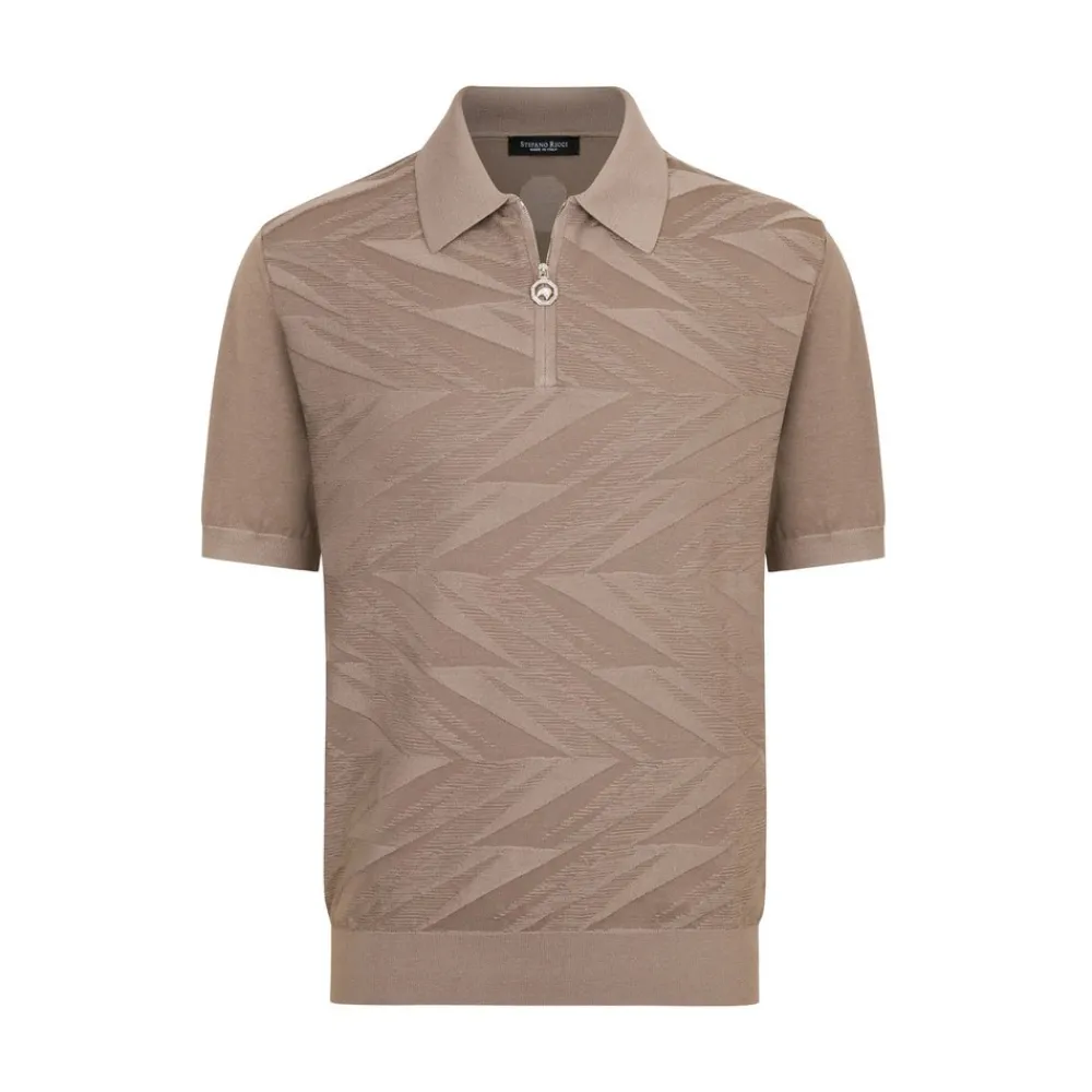Fashion Zip Polo Shirt Mens Knitwear