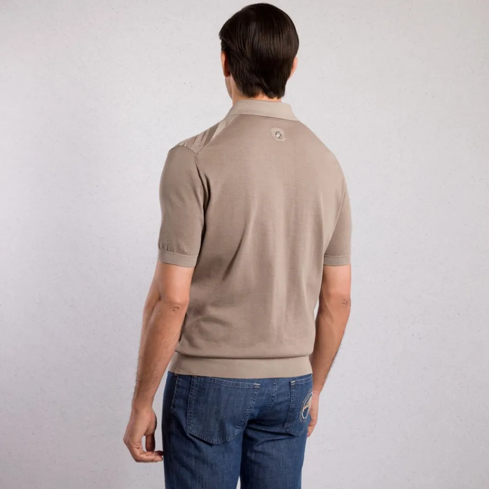 Fashion Zip Polo Shirt Mens Knitwear