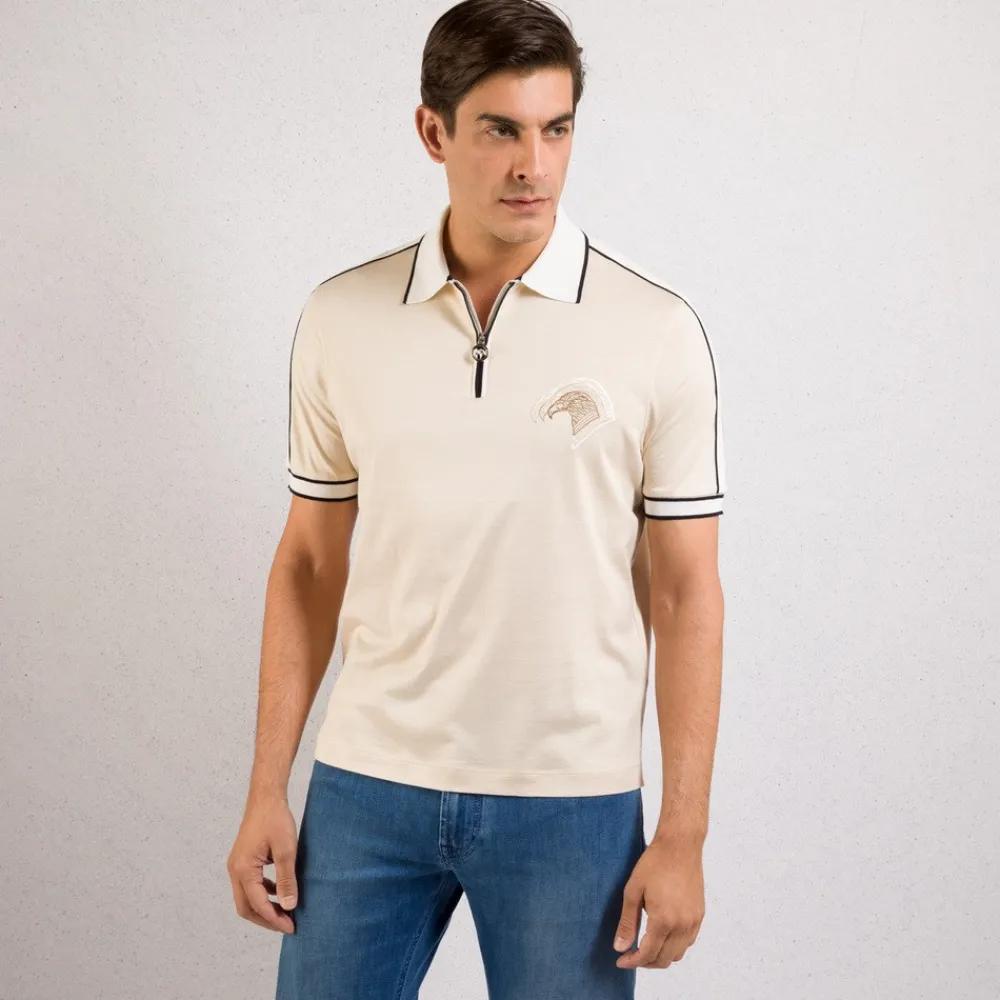 Outlet Zip Polo Shirt Mens Knitwear
