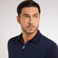 Clearance Zip Polo Shirt Mens Knitwear