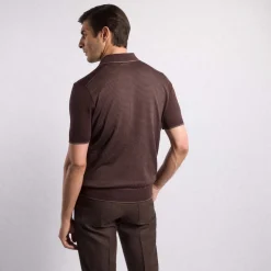 Clearance Zip Polo Shirt Mens Knitwear
