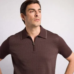 Clearance Zip Polo Shirt Mens Knitwear