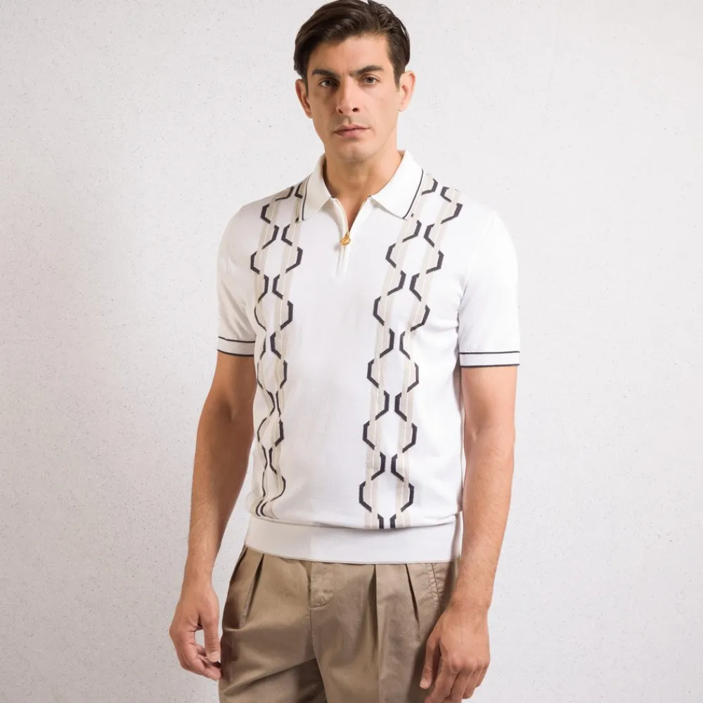 Shop Zip Polo Shirt Mens Knitwear