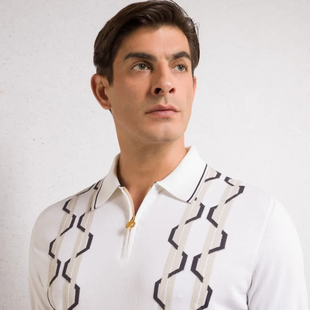 Shop Zip Polo Shirt Mens Knitwear