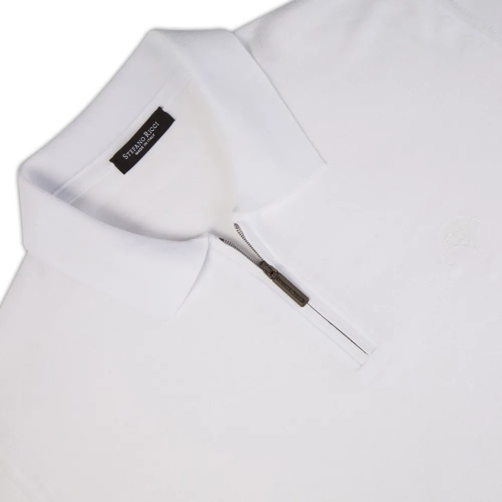 Fashion Zip Polo Shirt Mens Knitwear
