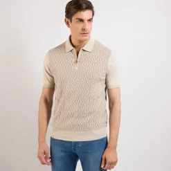 Outlet Zip Polo Shirt Mens Knitwear