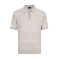 Fashion Zip Polo Shirt Mens Knitwear