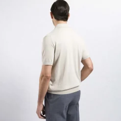 Fashion Zip Polo Shirt Mens Knitwear