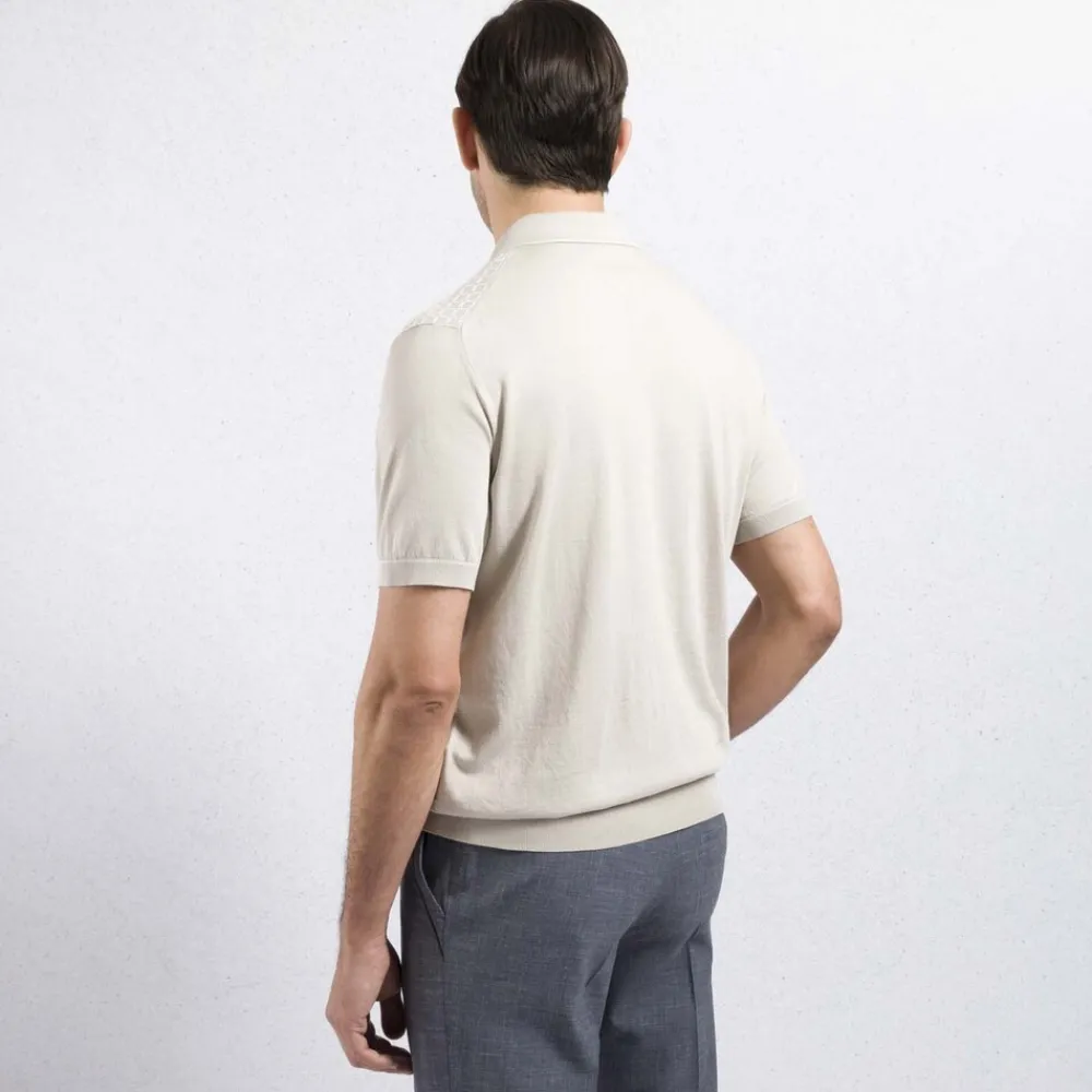 Fashion Zip Polo Shirt Mens Knitwear