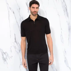 Clearance Zip Polo Shirt Mens Last Sizes