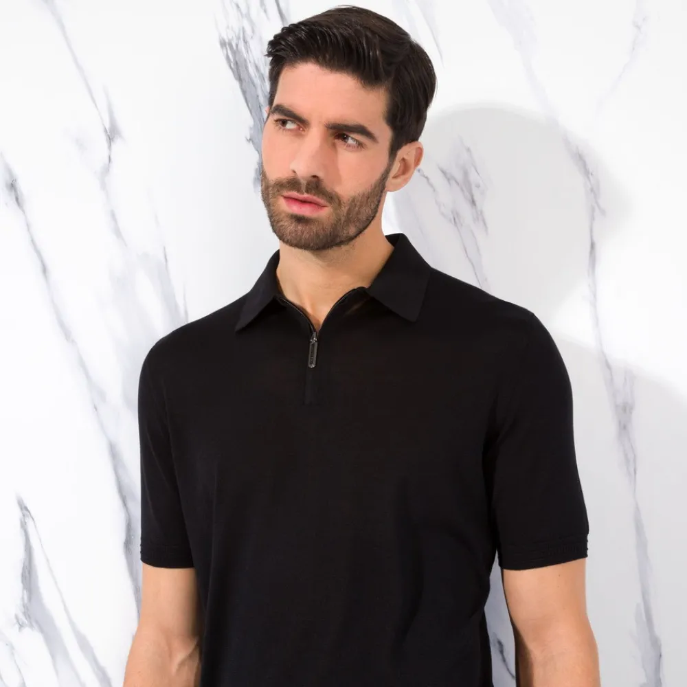 Clearance Zip Polo Shirt Mens Last Sizes