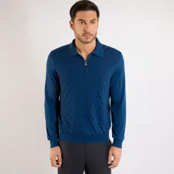 Hot Zip Polo Shirt Mens Knitwear