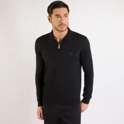 Outlet Zip Polo Shirt Mens Knitwear