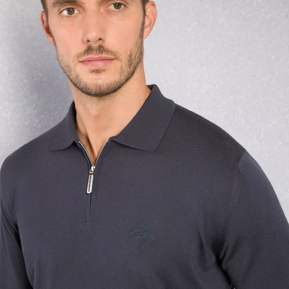 Outlet Zip Polo Shirt Mens Knitwear